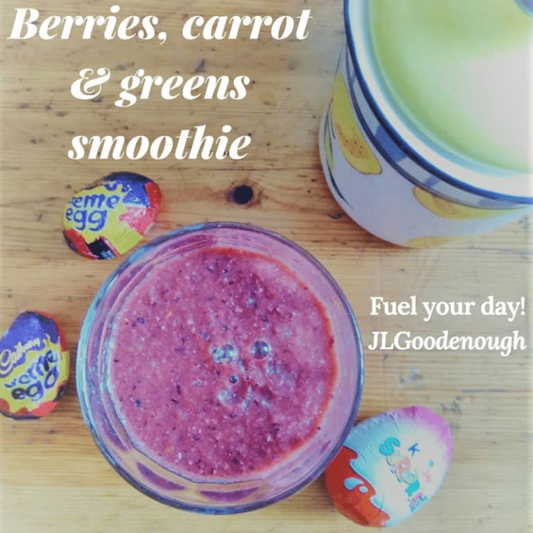 Fuel your day: refreshing berries, carrot & greens smoothie
