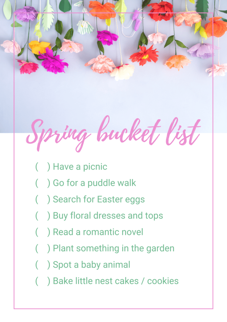 My spring bucket list