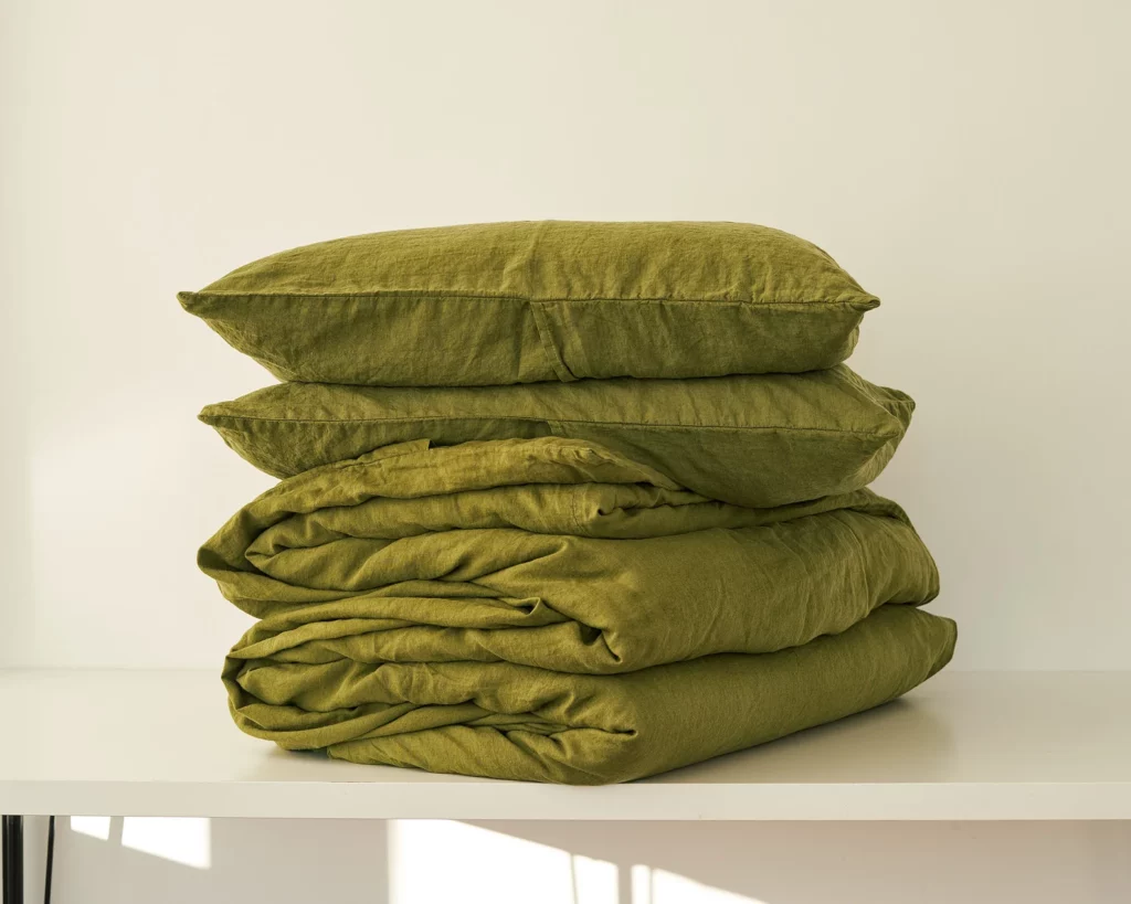 3-piece linen bedding set in moss green - 22 natural homeware pieces that are both trendy and timeless