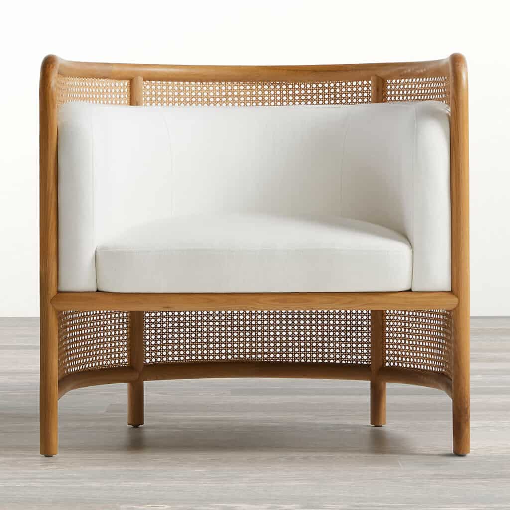 Fields cane back white accent chair by Leanne Ford - 22 natural homeware pieces that are both trendy and timeless