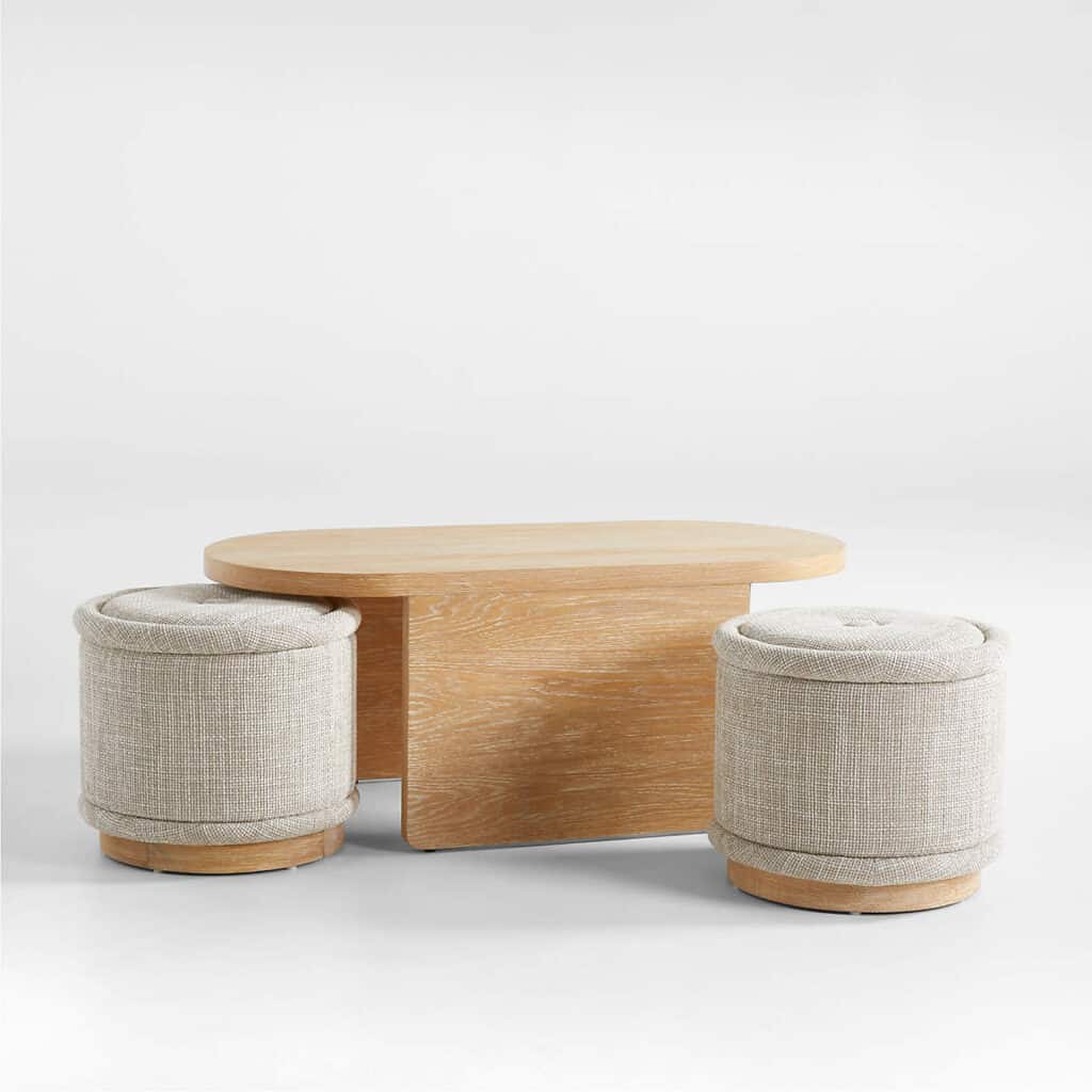 Union oval nesting coffee table with stools - 22 natural homeware pieces that are both trendy and timeless
