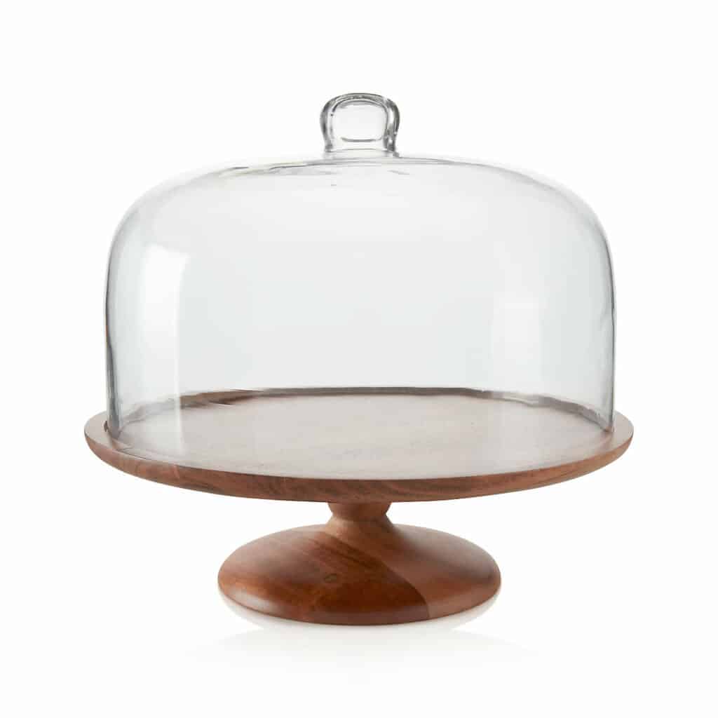 Carson acacia wood cake pedestal - 22 natural homeware pieces that are both trendy and timeless