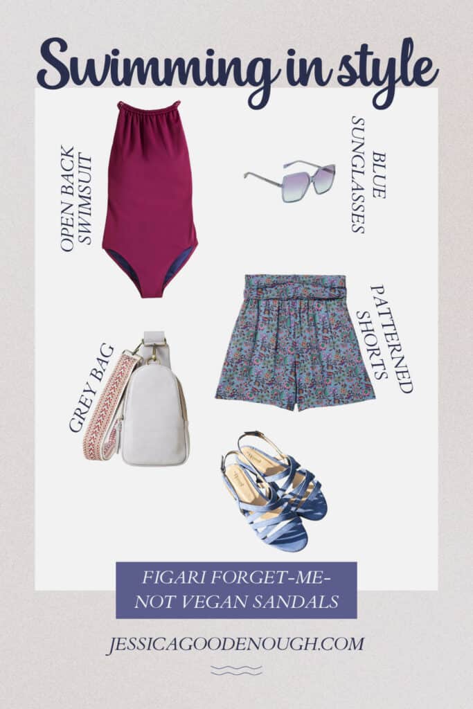 Swimming outfit with vegan sandals by Minuit sur Terre