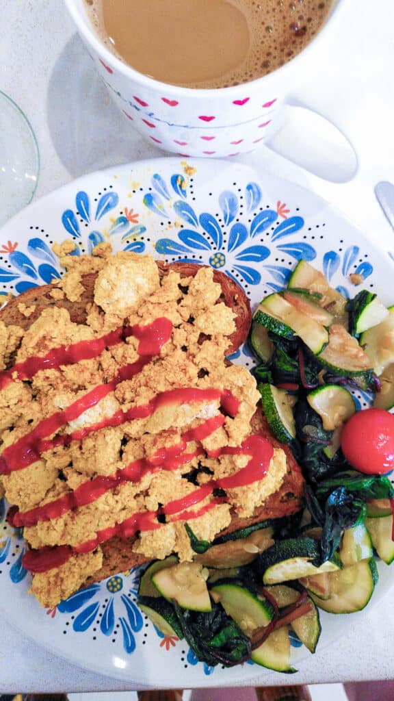 Hearty vegan breakfast scrambled tofu