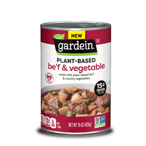 a can of soup with a label