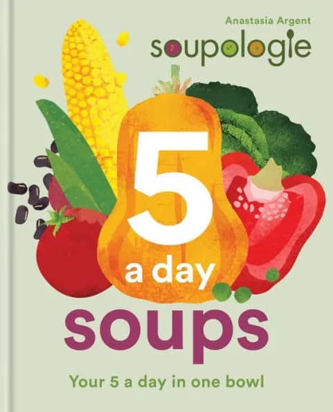 a book cover with vegetables and text
