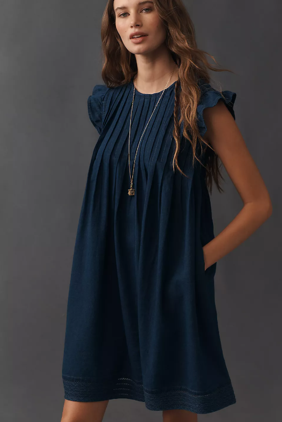 Pilcro Sleeveless Cotton Pintuck Dress